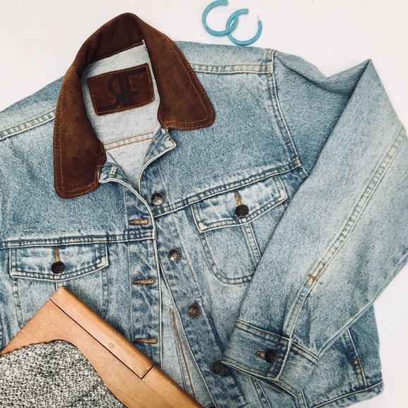 denim jacket suede collar